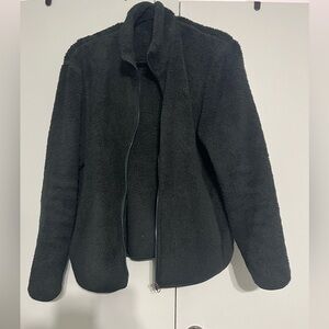 Uniqlo fuzzy forest green jacket.